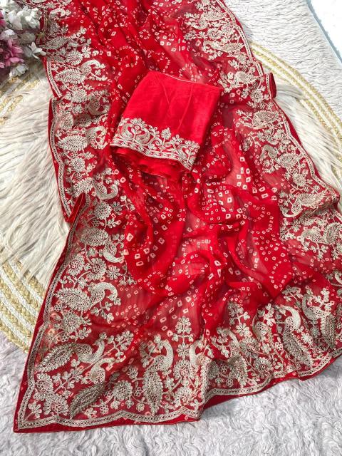 Vinayak traditional bandej saree b2b ecommerce swarovski